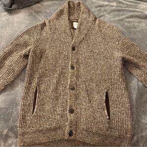 Gap Men's Beige/Brown Shawl Collar Cardigan